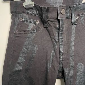 Rag & Bone Black Tonal Printed Skinny Jean - Size 26